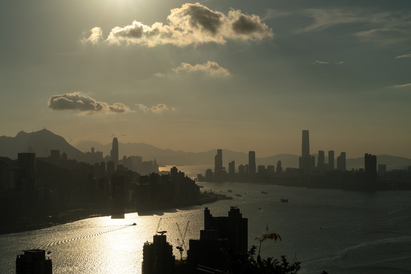Hong Kong skyline over the harbour